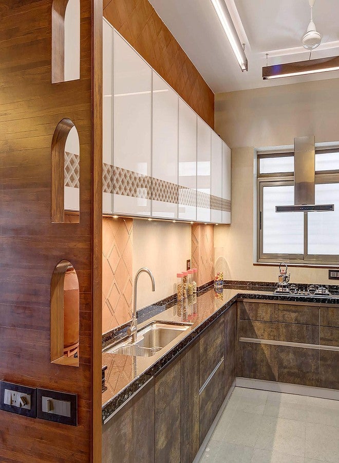 WallDesign ملصق حدودي من WallDesign - بنمط ماسي هندسي ثلاثي الأبعاد - 3 بوصات × 10 أقدام - لتزيين جدران المطبخ، أسطح العمل، والحمام - لفة PVC لامعة مقاومة للماء - Image 4